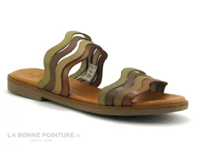 Achat chaussures Jordana Femme Mule, vente Jordana 3767 Kaki Beige Marron - Mule plate Femme