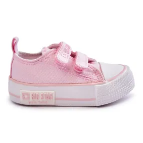 Baskets Enfant En Tissu Avec Velcro Big Star KK374077 Rose