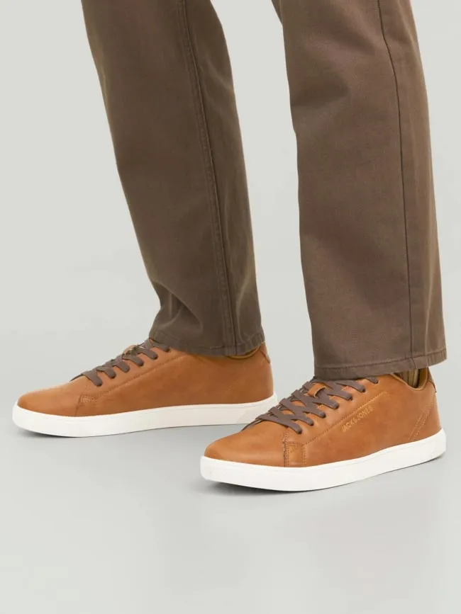 Baskets simili-cuir boss marron homme - Jack & Jones | wimod