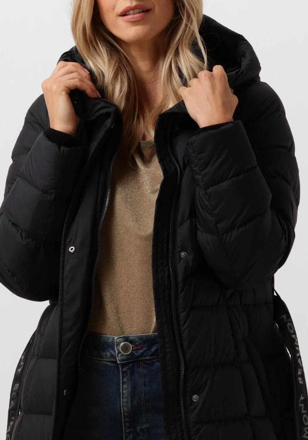 beaumont veste matelassé zahra long en noir