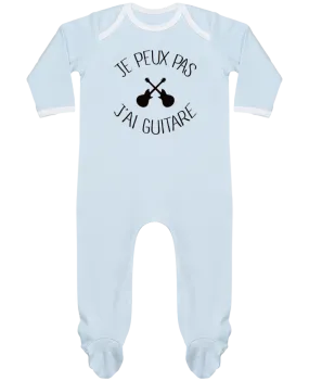 Body Pyjama Bébé Je peux pas j'ai guitare par Freeyourshirt.com