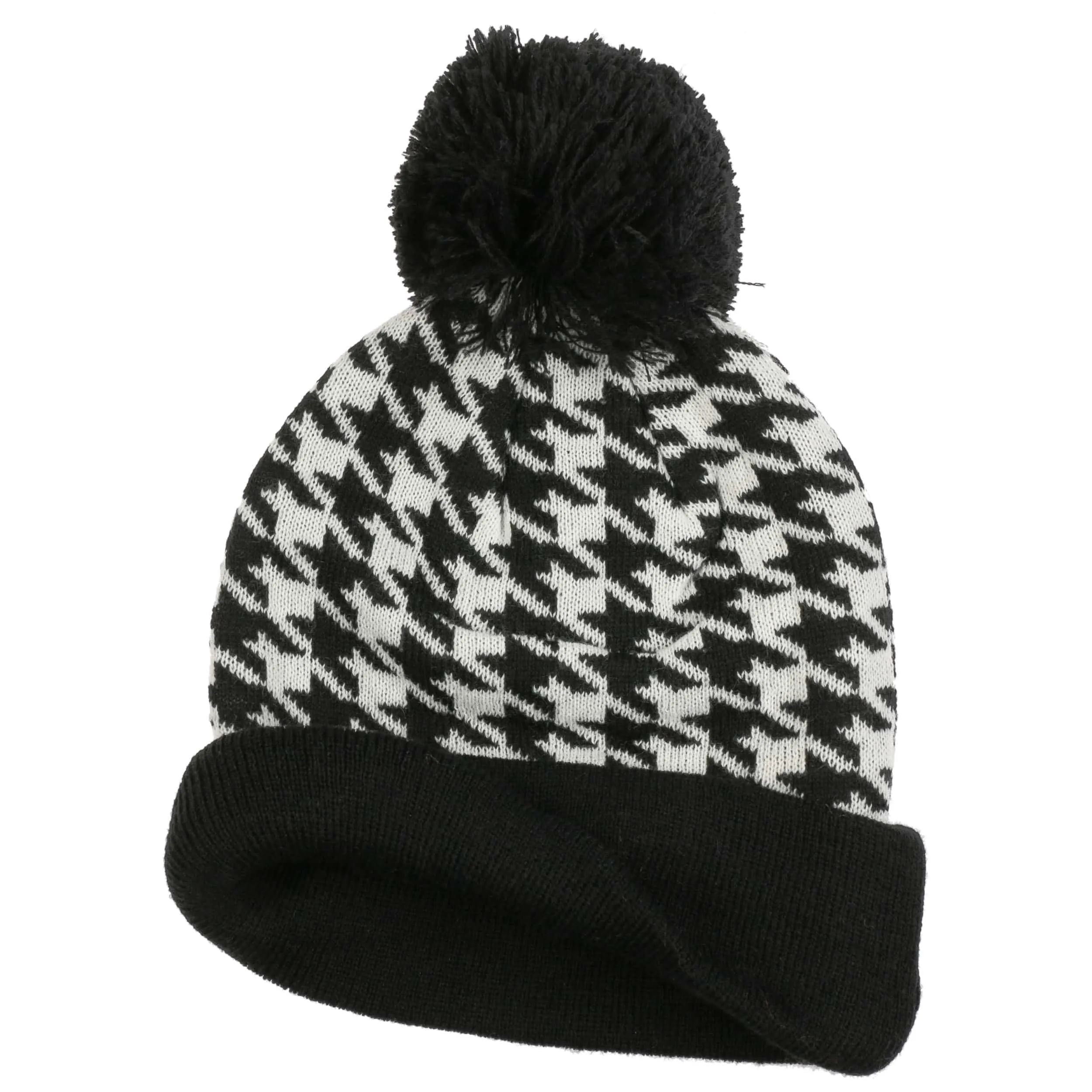 Bonnet à Pompon Houndstooth --> Chapeaux, casquettes & bonnets en ligne ▷ Chapeaushop
