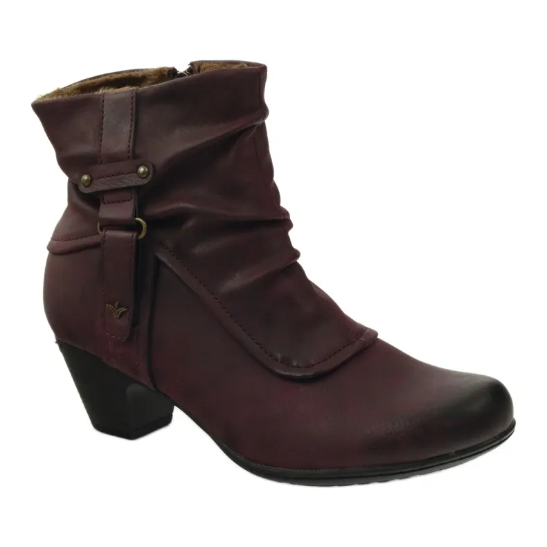 Bottines marron super confortables Aloeloe multicolore rouge