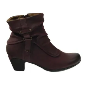 Bottines marron super confortables Aloeloe multicolore rouge