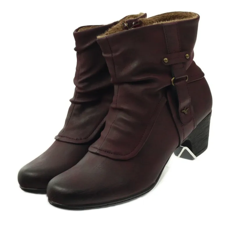 Bottines marron super confortables Aloeloe multicolore rouge