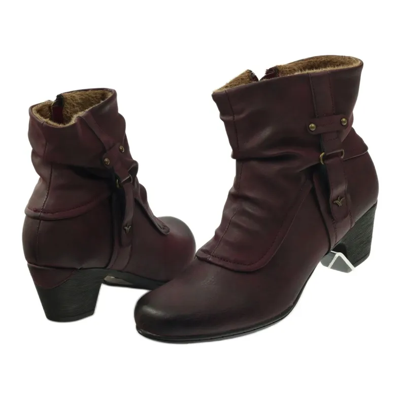 Bottines marron super confortables Aloeloe multicolore rouge