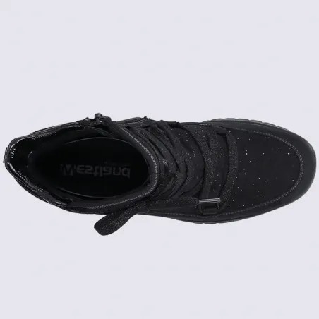 Bottines Westland by Josef Seibel, bottines confortables femme en textile noir | Igert Chaussures&Maroquinerie