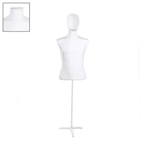 Buste homme court couture tissu+socle blanc - Modèle 145