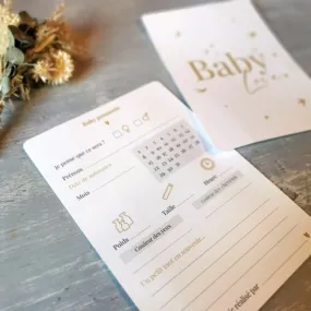 Carte pronostic Baby shower "BABY LOVE" | Luz et Nina