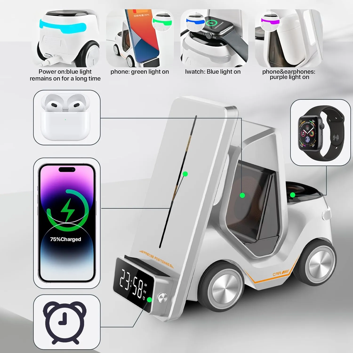 ChargeLift Pro I Station de charge 5-en-1 Plus de cbles