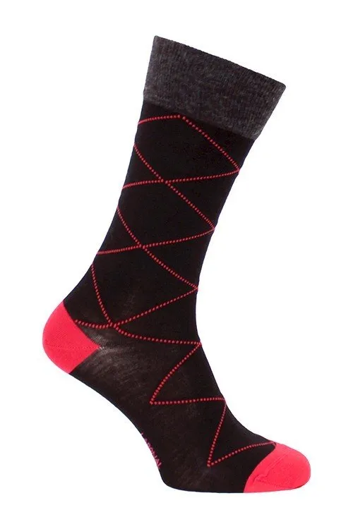 Chaussette laine Intersia noir - Labonal : vente chaussettes pour h...