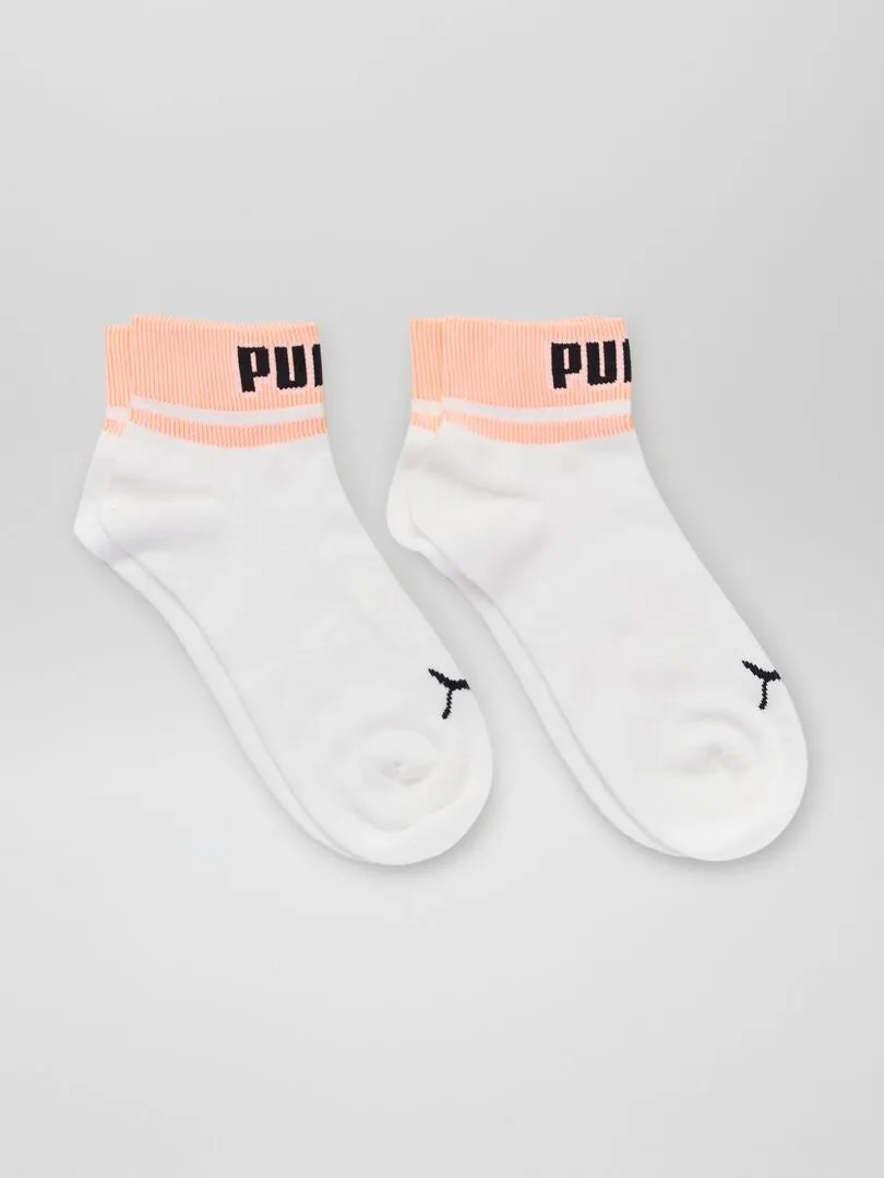 Chaussettes mi-hautes 'Puma' - Lot de 2 - Blanc/orange