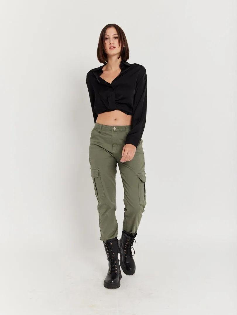 Chemise courte style crop top