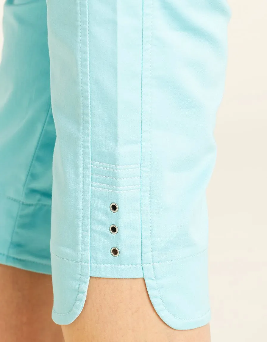 Corsaire coton turquoise - Pantalons droits