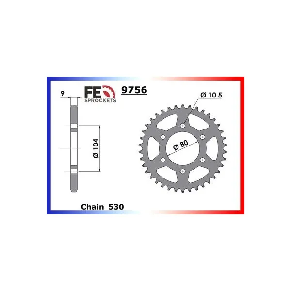 Couronne Arrière de transmission en Acier - Z D1-D3 (KZ SR) - 650 - KAWASAKI 1978-1980 