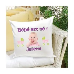 Coussin bébé carré à personnaliser