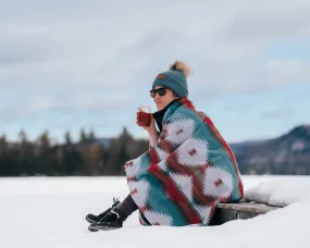 Couverture - Jeté en laine à motif boho aztèque