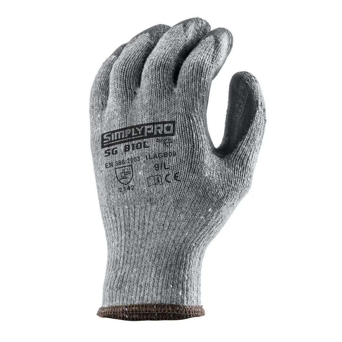 Coverguard - Gants manutention gris en poly coton enduit latex EUROSTRONG SG810L (Pack de 10)