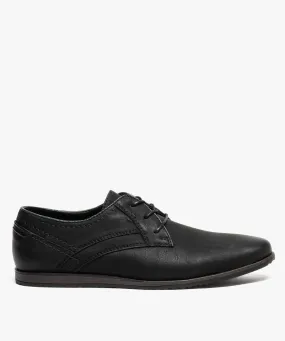 derbies homme unis avec surpiqures contrastees noir vif chaussures de ville