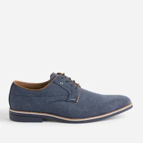 Derby bleu et camel textile embossé - Chaussures de ville Homme | ERAM