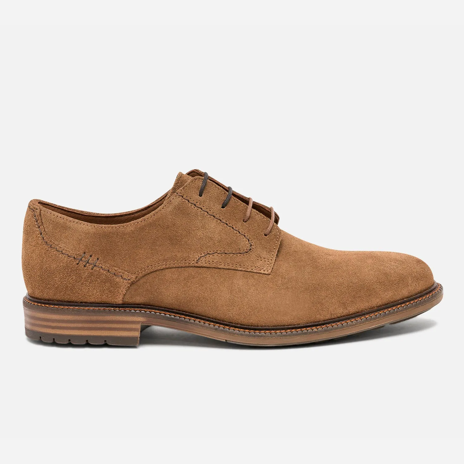 Derby camel en cuir velours éco-conçu - Chaussures de ville Homme | ERAM