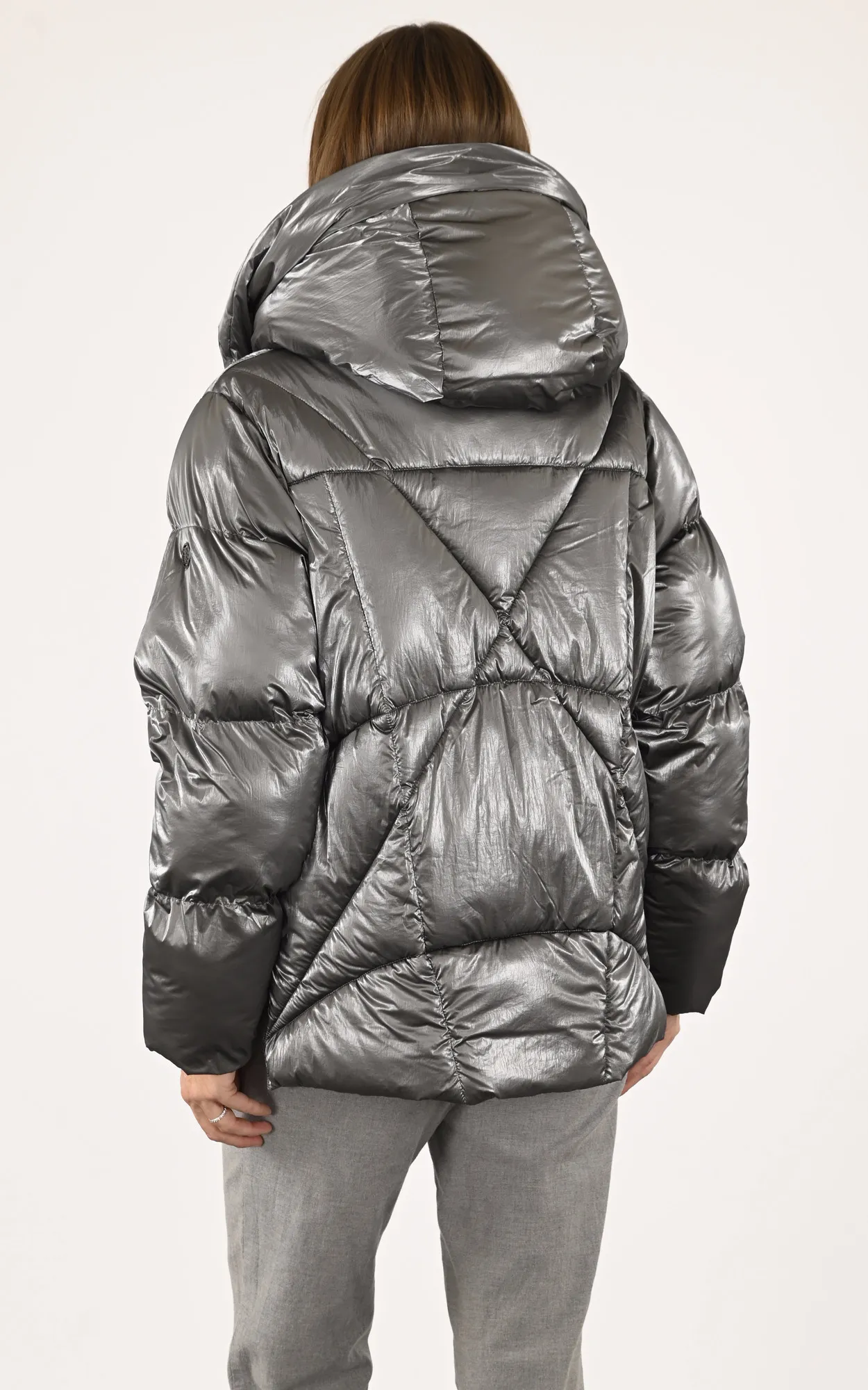 Doudoune coupe puffy argent foncé Blonde n°8 - La Canadienne - Doudounes Textile Argenté