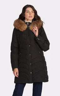 Doudoune Jemma coupe confort noire Saki - La Canadienne - Doudounes Textile Noir
