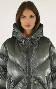 Doudoune sport-chic vert métallique Blonde n°8 - La Canadienne - Doudounes Textile Vert