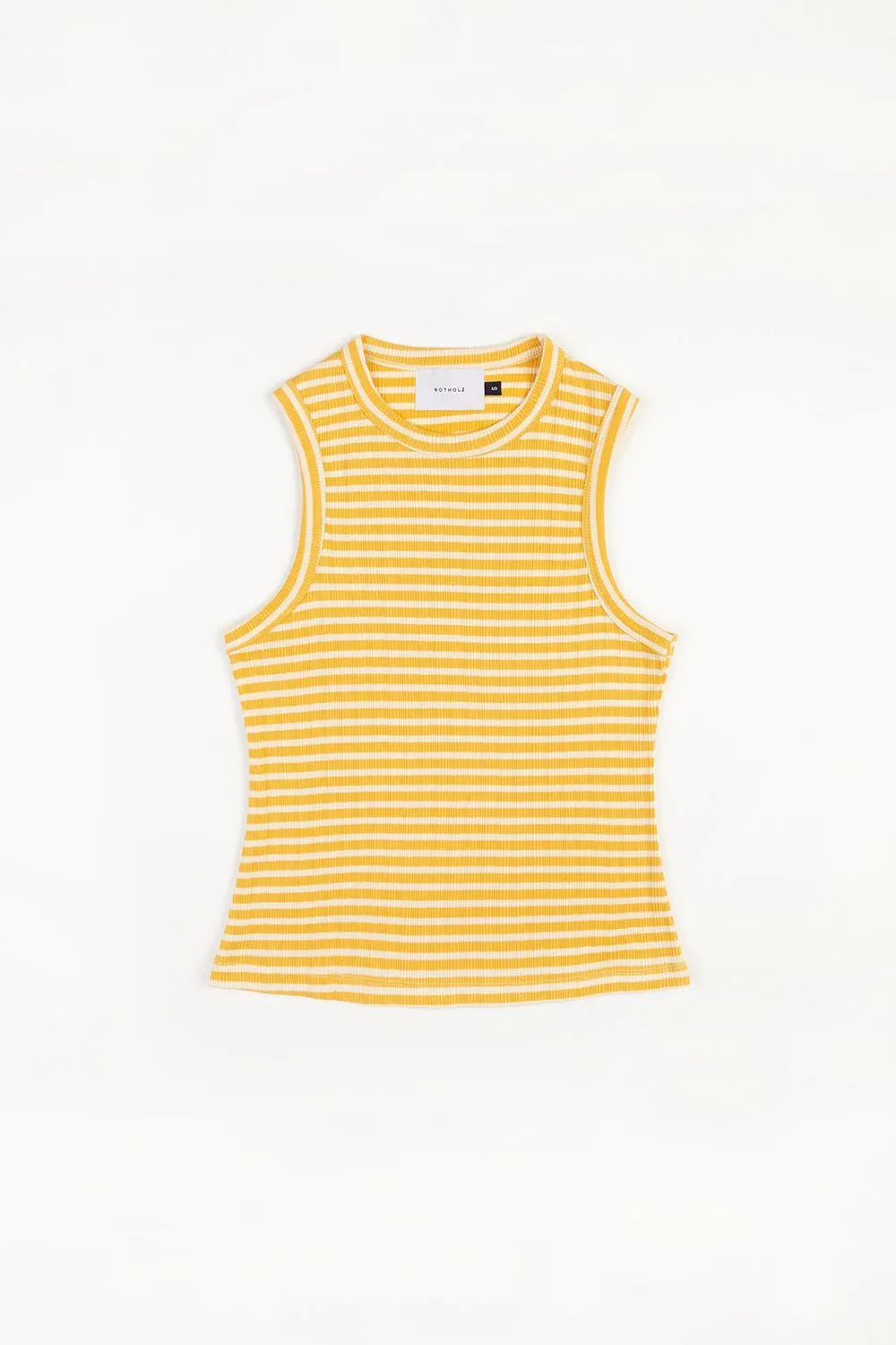 Débardeur en coton bio | rayé jaune et blanc "ribbed singlet yellow/sand stripe" femme