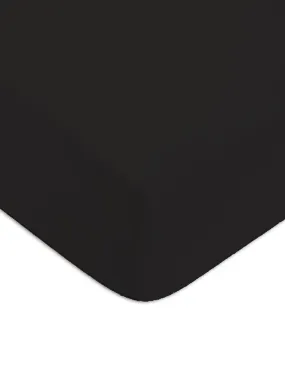 Future Home - Drap housse en coton 57 fils uni bonnet 25cm - Noir