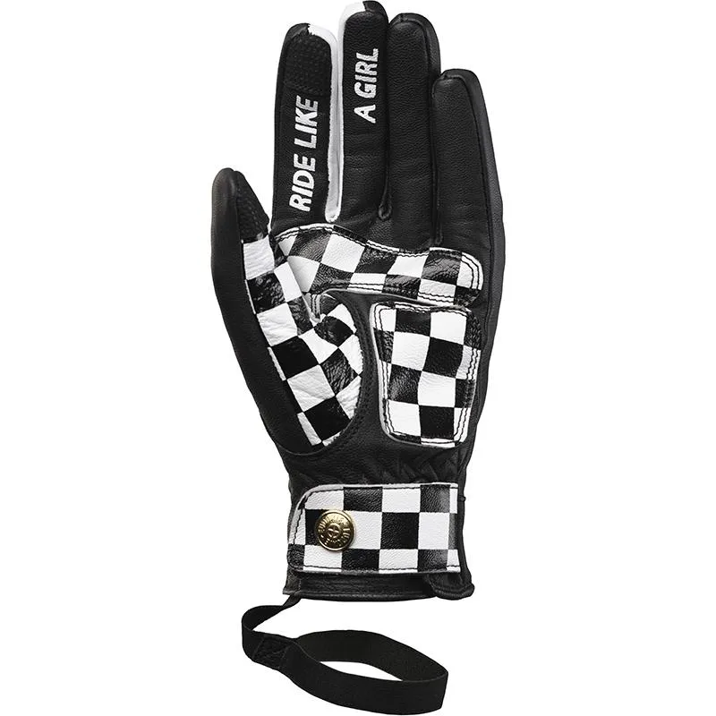 Gants LIZZY GOLD EUDOXIE noir/blanc/doré - MAXXESS.FR, Gants moto été