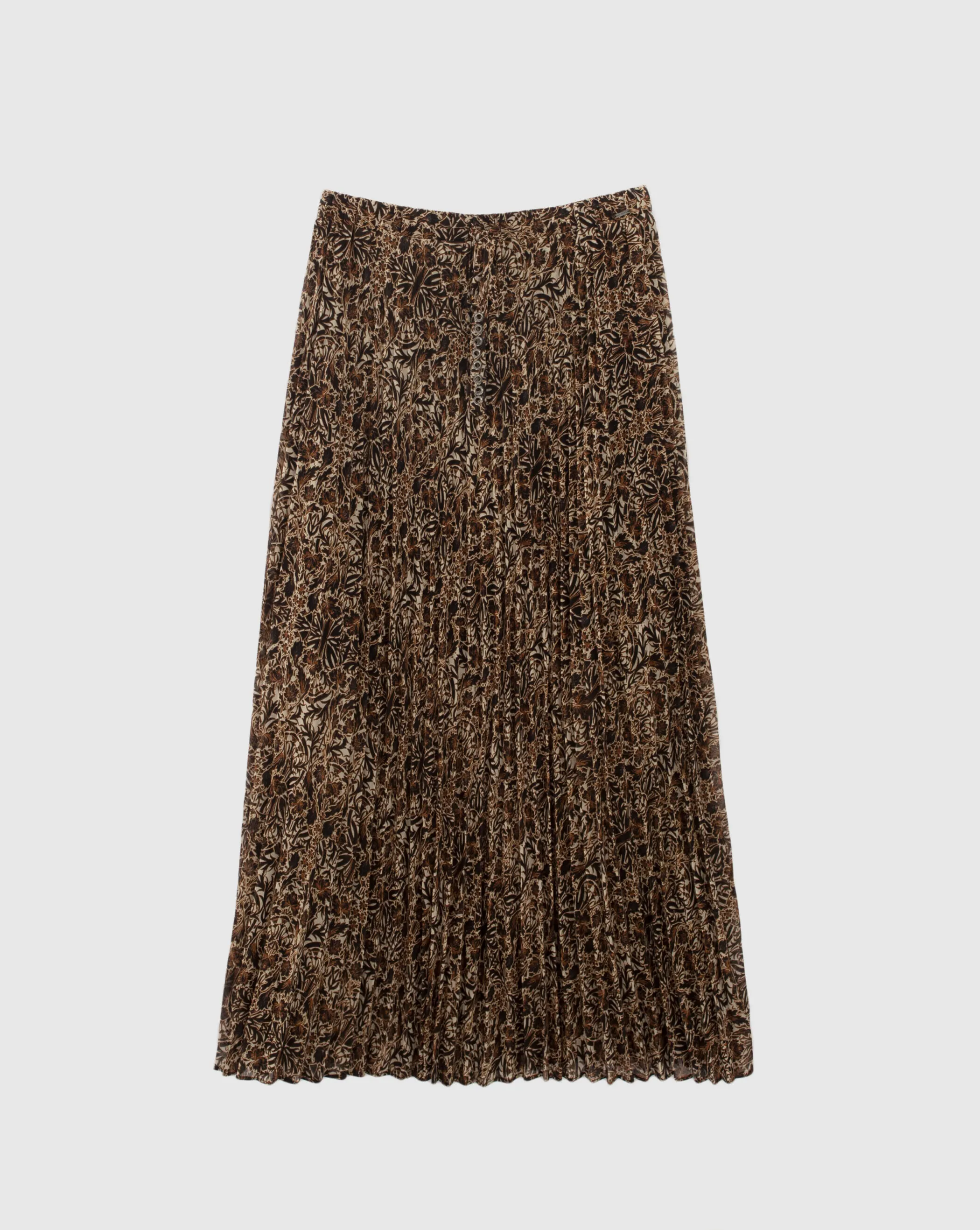 Jupe midi plissée imprimé arabesque femme