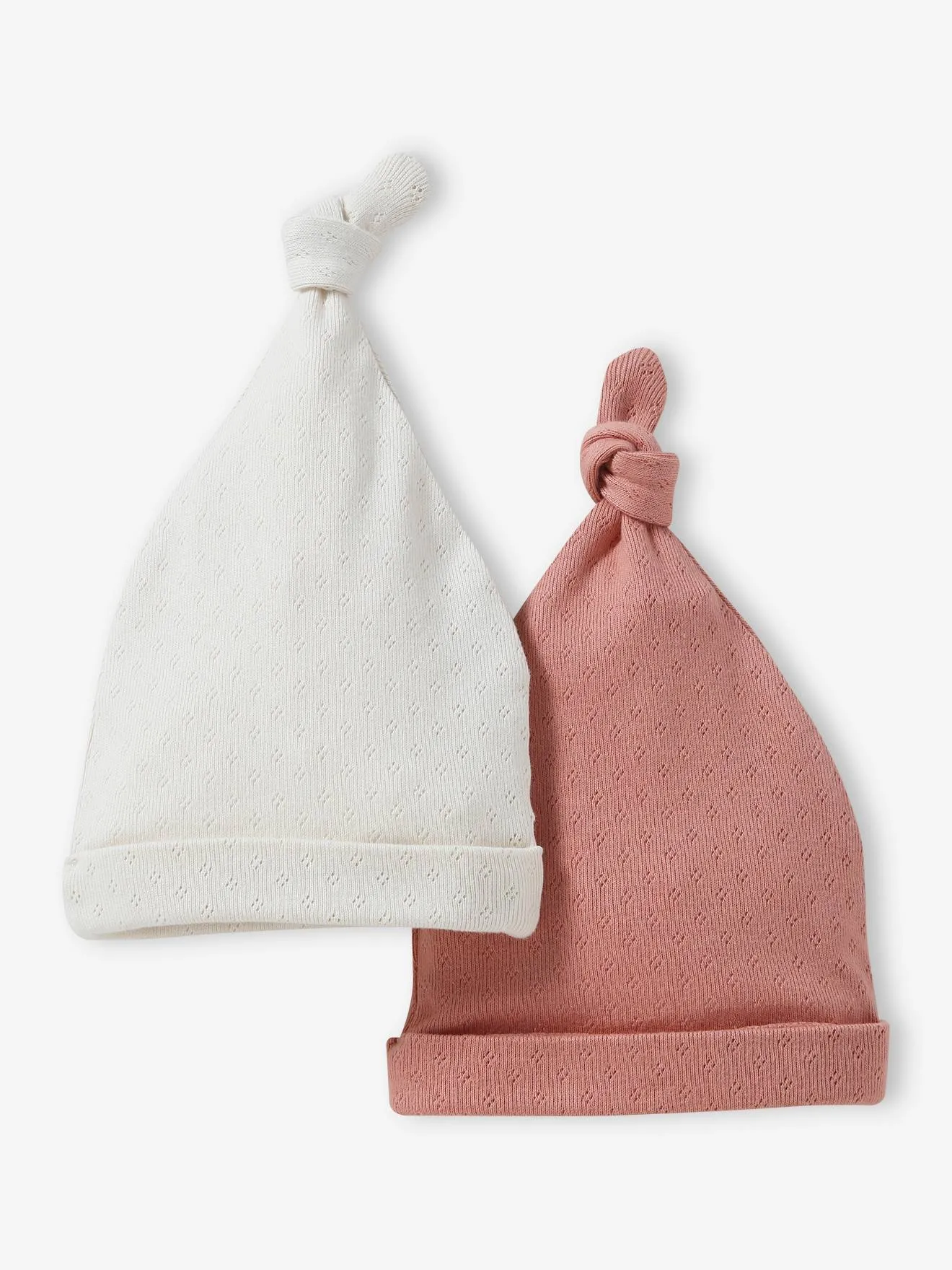 Lot de 2 bonnets bébé rose pâle - Vertbaudet