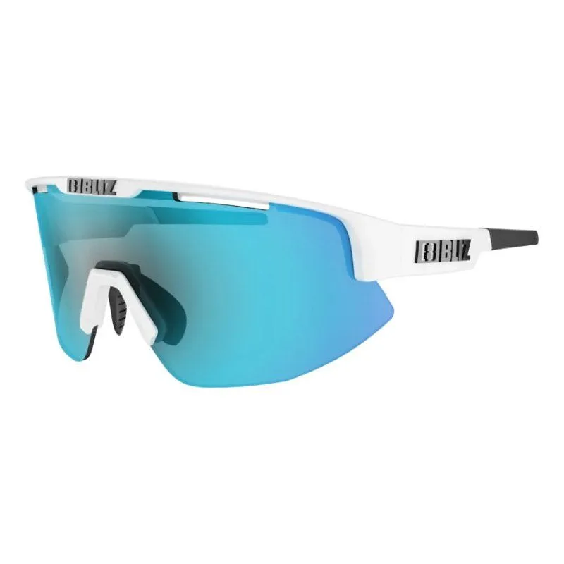 Lunettes de sport BLIZ | Lunettes de running BLIZ Matrix White Frame avec écran Smoke with Blue Multi (Cat. 3) | 52804-03