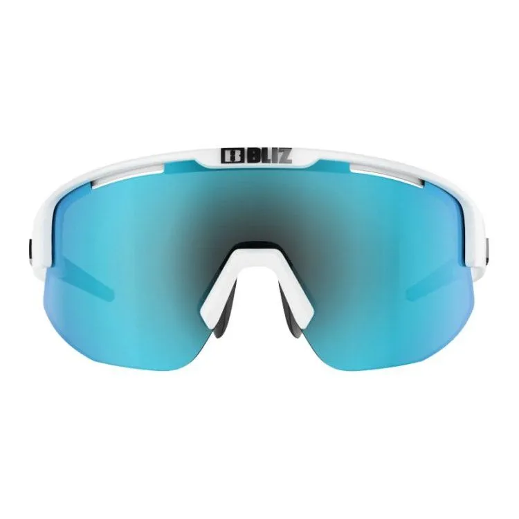 Lunettes de sport BLIZ | Lunettes de running BLIZ Matrix White Frame avec écran Smoke with Blue Multi (Cat. 3) | 52804-03