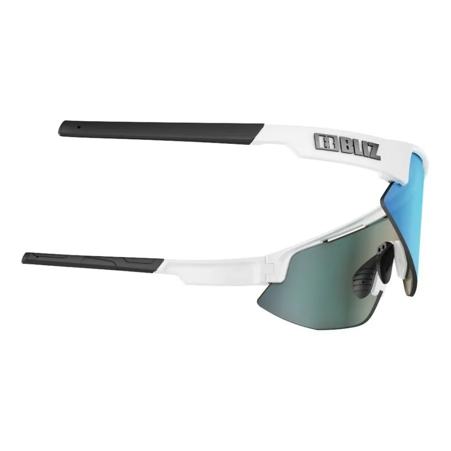 Lunettes de sport BLIZ | Lunettes de running BLIZ Matrix White Frame avec écran Smoke with Blue Multi (Cat. 3) | 52804-03