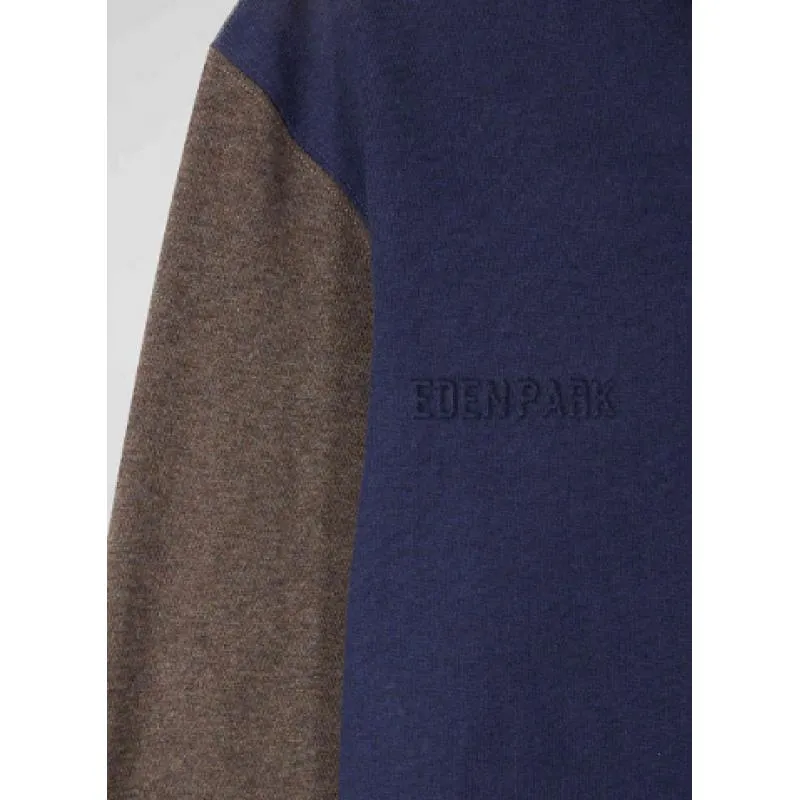 Maillot manches longues colorblock en coton gris coupe Regular