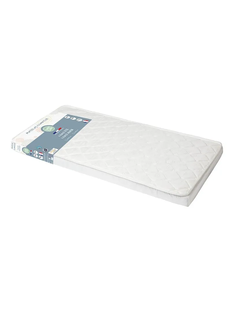 Matelas bébé Climatisé Ete / Hiver - 60x120 cm - Blanc