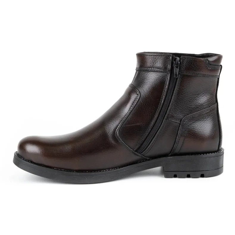 Olivier Chelsea boots homme hiver cuir 302MP kabir brun