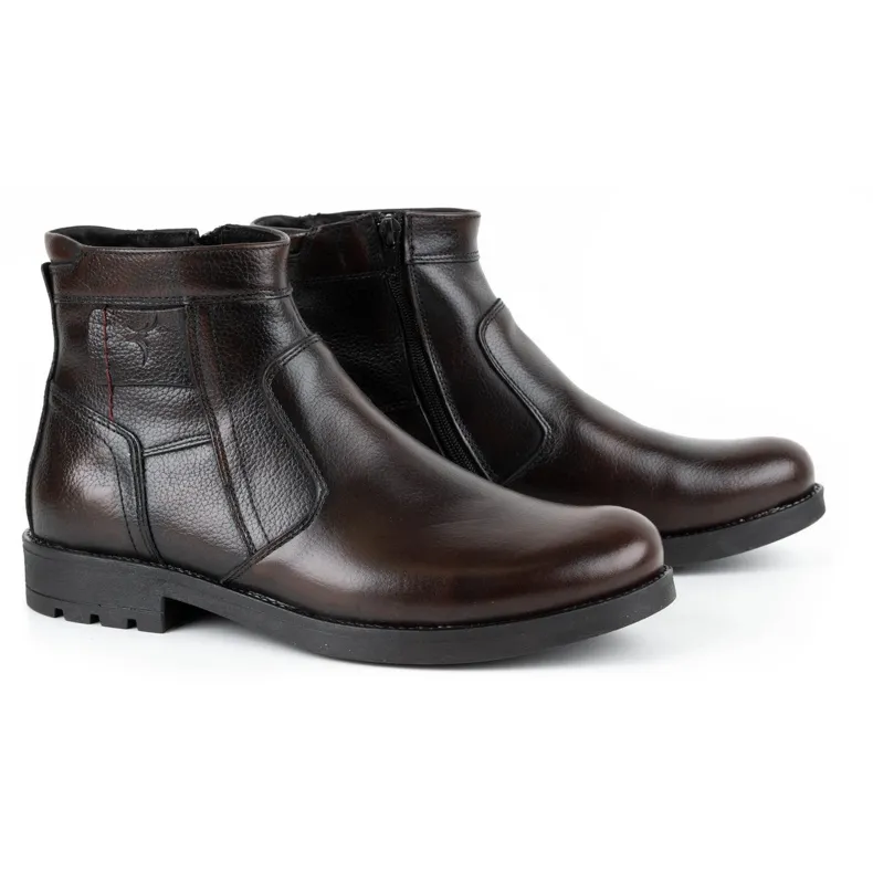 Olivier Chelsea boots homme hiver cuir 302MP kabir brun