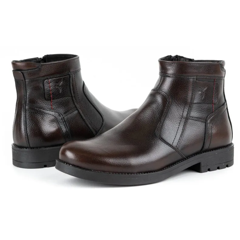 Olivier Chelsea boots homme hiver cuir 302MP kabir brun