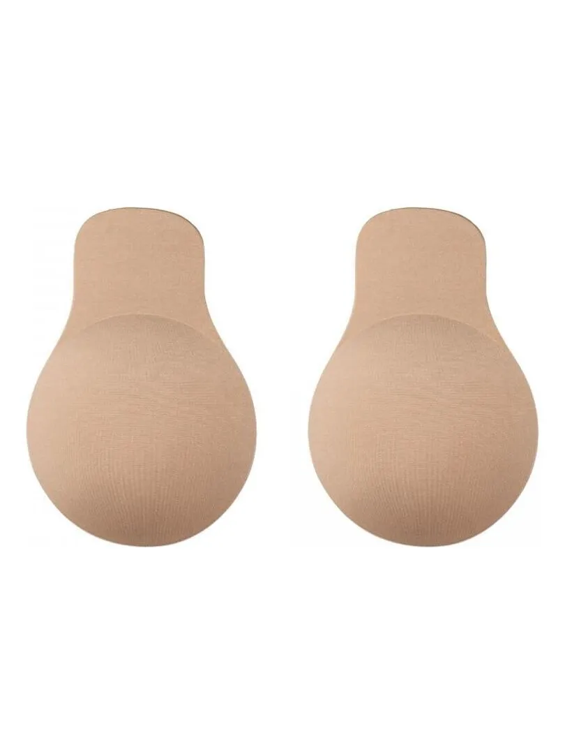 Paire de bonnets remonte-seins en silicone adhésif - Beige