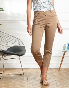 Pantacourt stretch marron - Pantalons