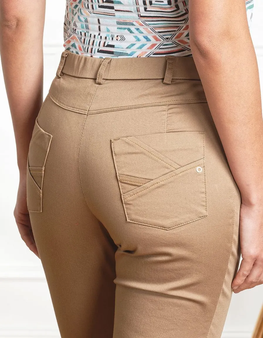 Pantacourt stretch marron - Pantalons