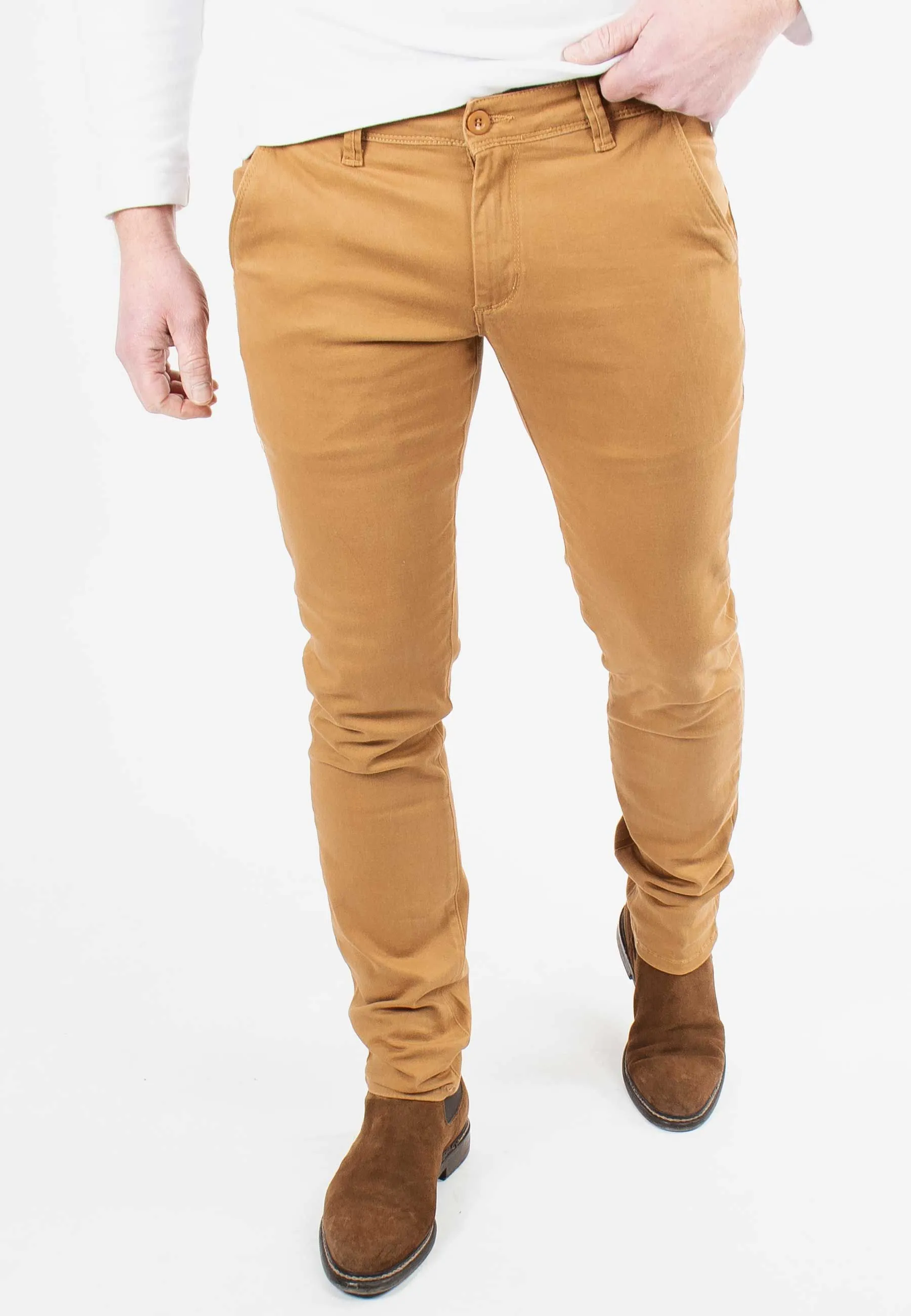 Pantalon chino camel slim