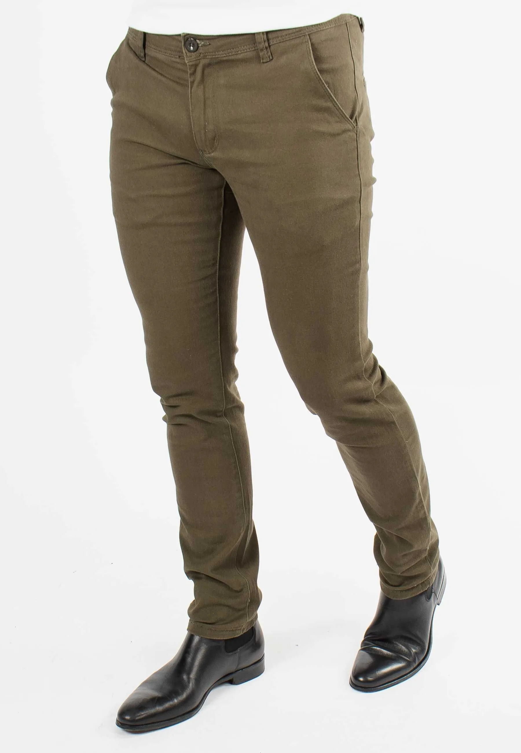 Pantalon chino kaki slim