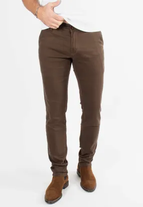 Pantalon chino marron slim