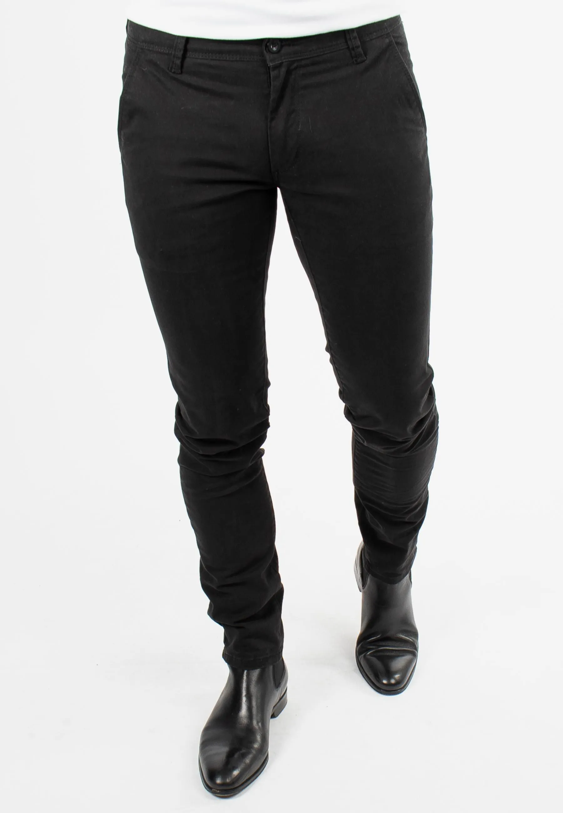 Pantalon chino noir slim