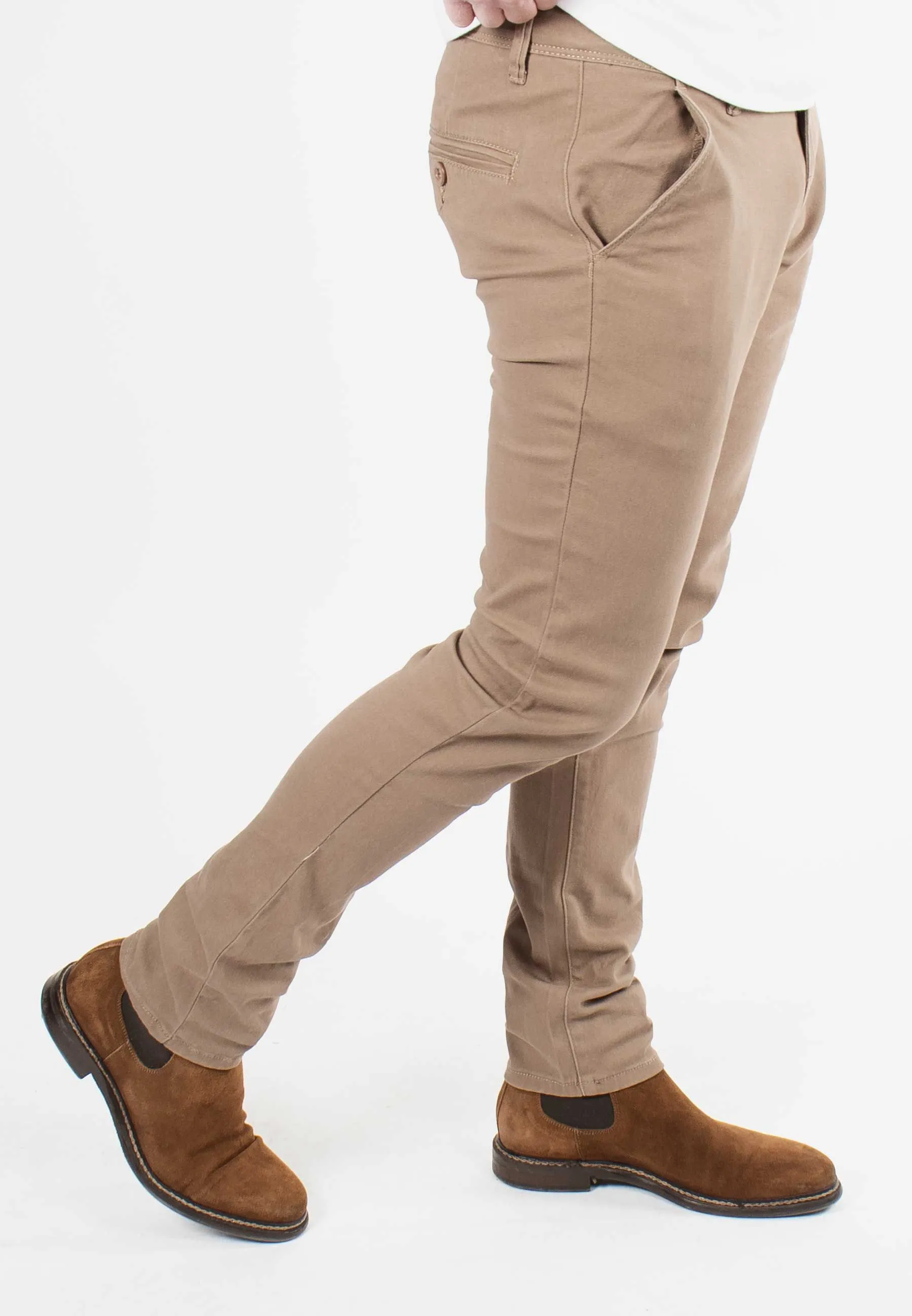 Pantalon chino taupe slim