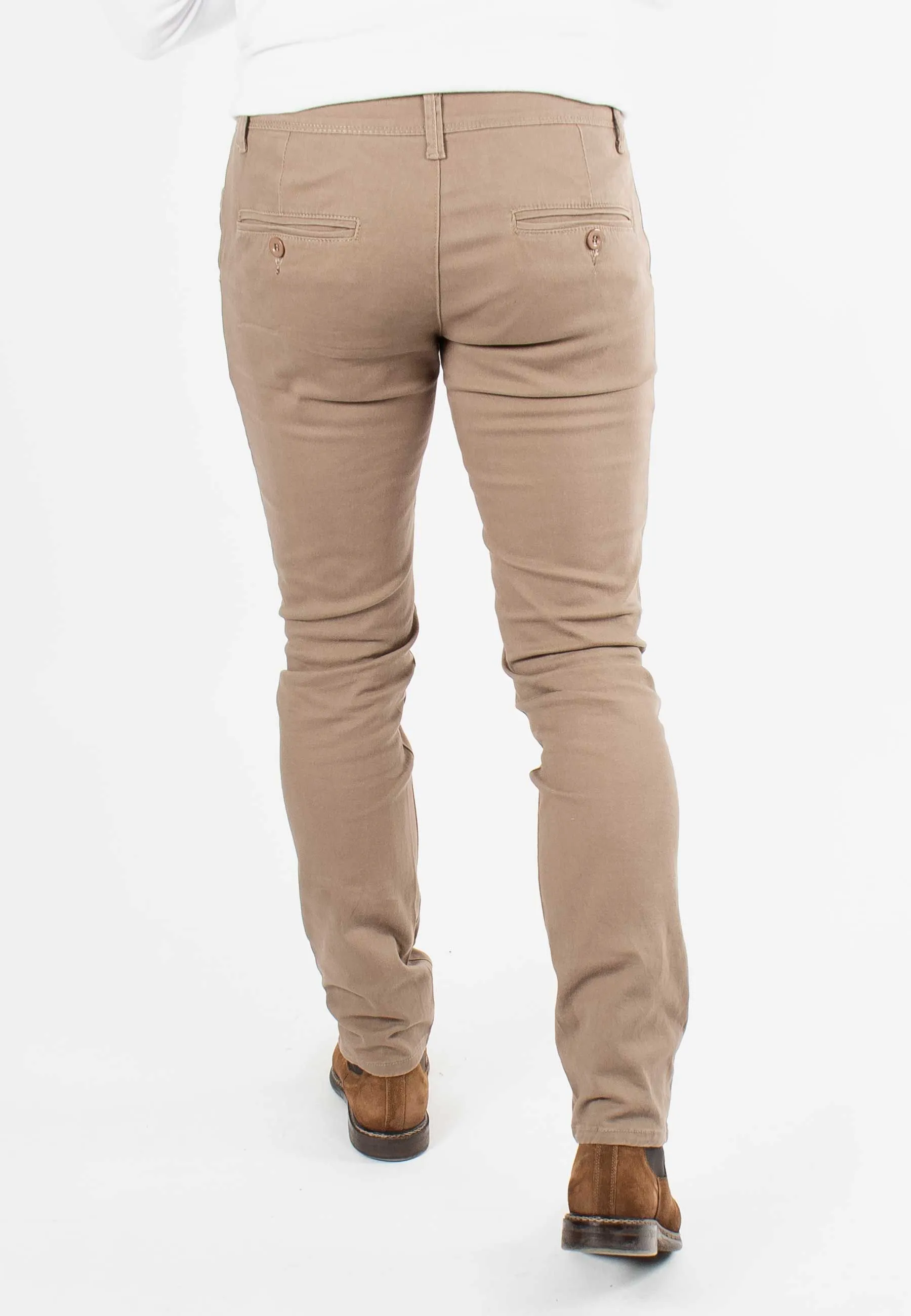 Pantalon chino taupe slim